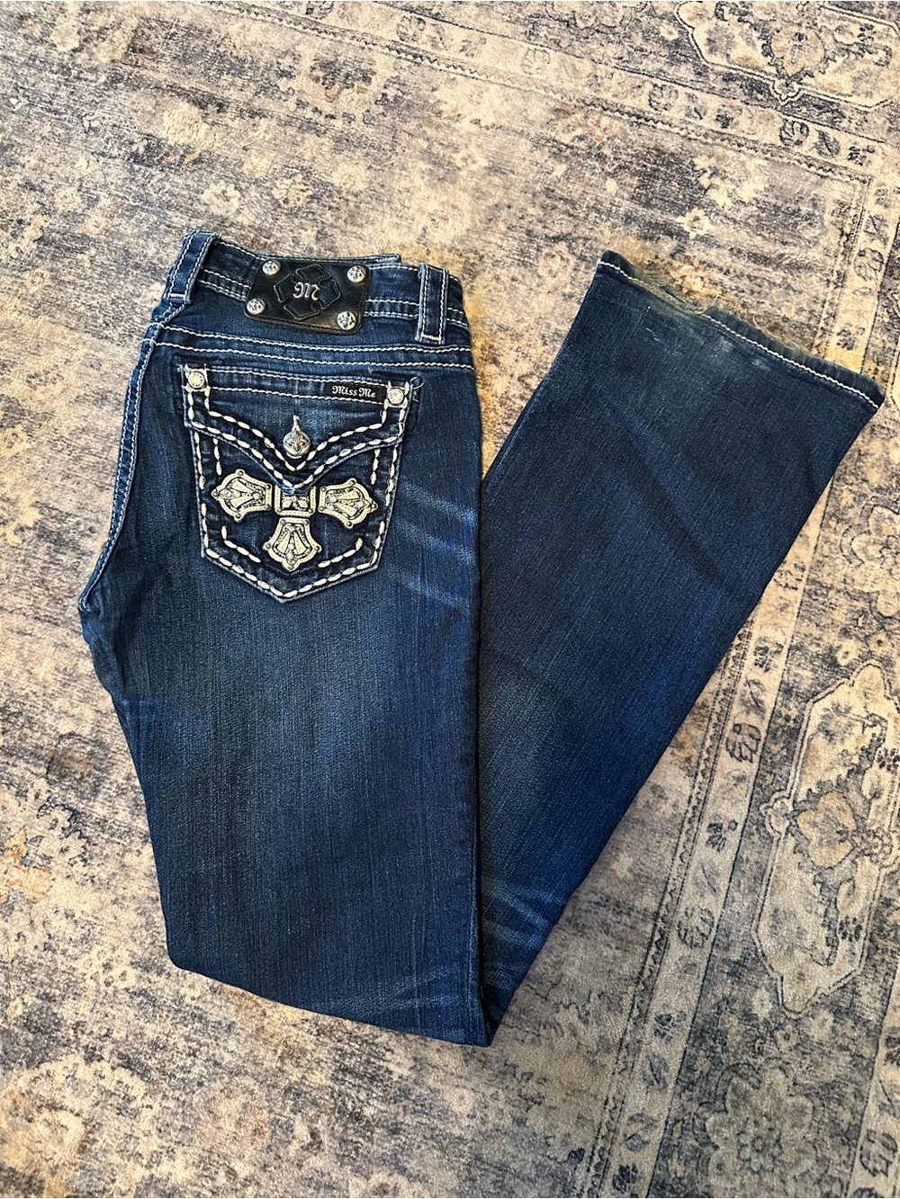 Miss Me Dark Indigo Embroidered Boot Cut Jeans